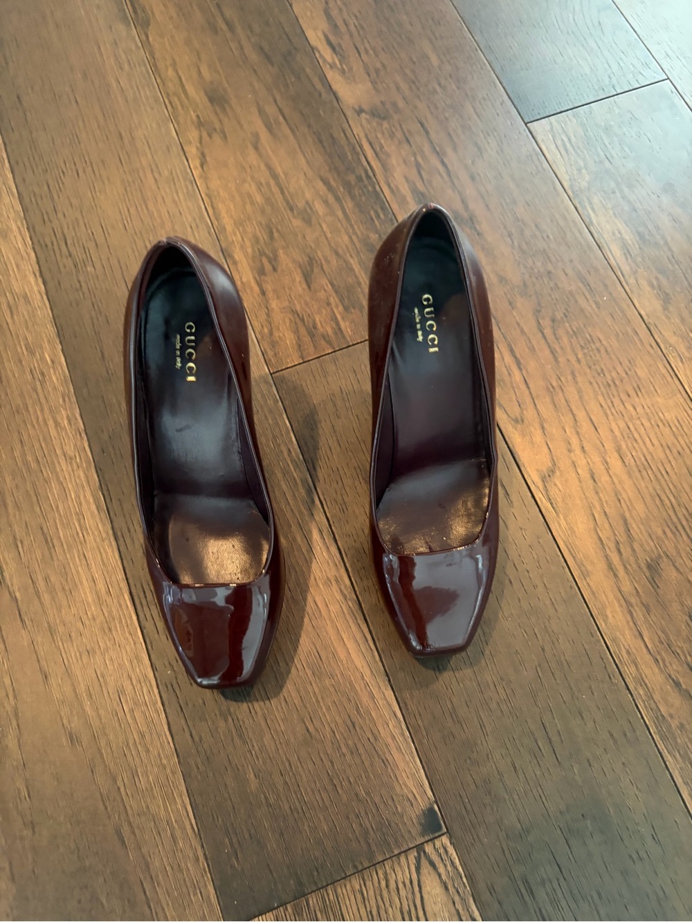 Gucci Women's Deep Wine Patent Leather Pumps